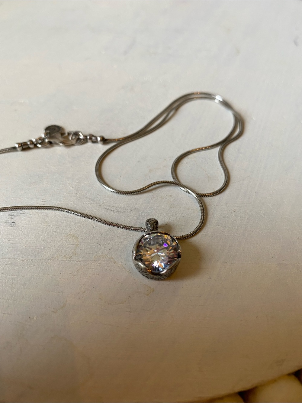 Silpada Cinema Star CZ Sterling Silver  Necklace Clear Crystal